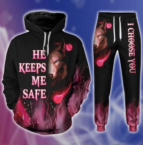 Wolf Couple Hoodie And Sweatpants Set