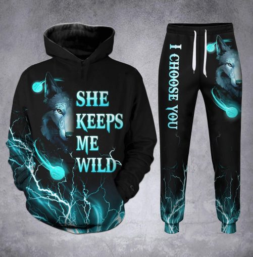 Wolf Hoodie And Sweatpants Set