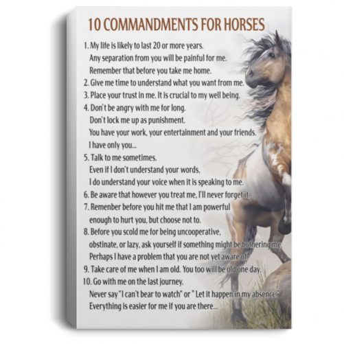 Horse Canvas 10 Commandments For Horses