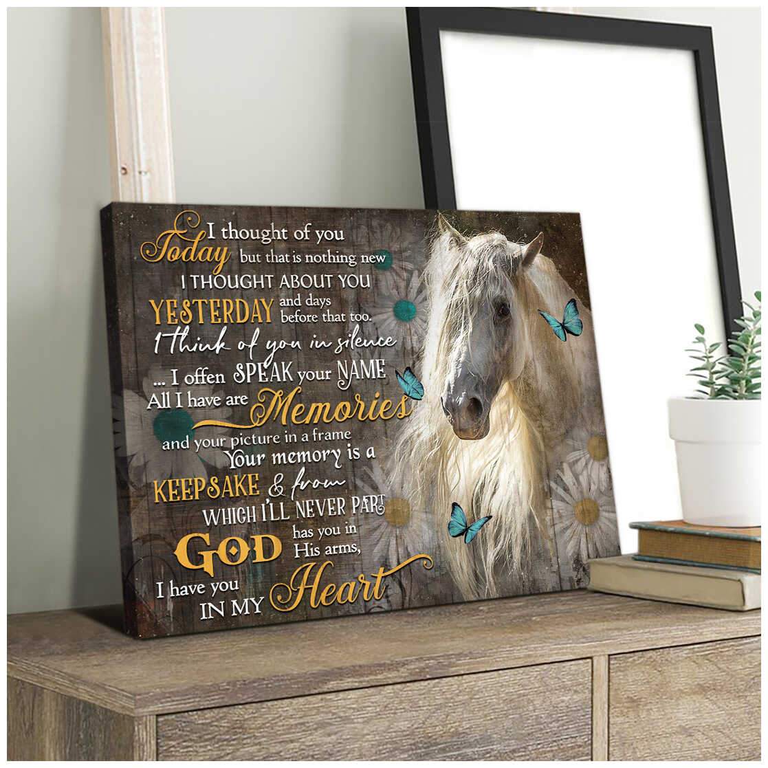 HorseCanvas GiftsForHorseLover IThoughtOfYouMemorialCanvasWallArtDecorCanvas 1 1200x