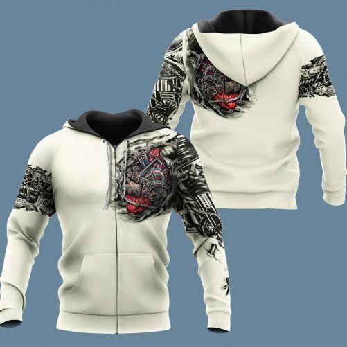 Mechanic 3D Mechanic Metal Tattoo 3D Hoodie Kem 1