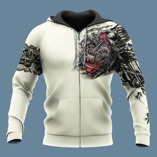 Mechanic 3D Mechanic Metal Tattoo 3D Hoodie Kem 1FH