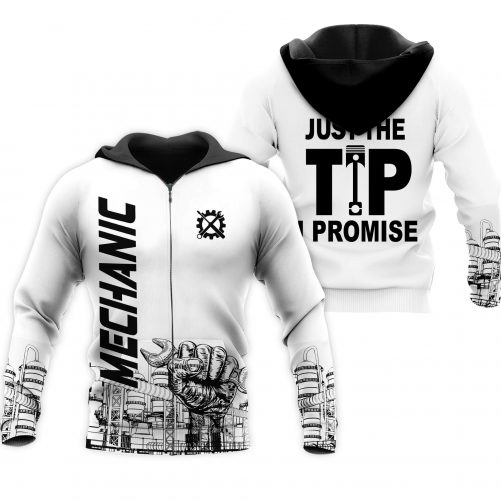 Mechanic 3D Zip Hoodie For Men Just The Tip I Promise