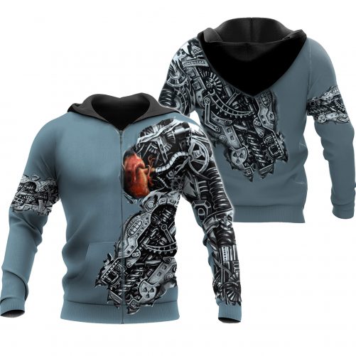 Mechanic 3D Zip Hoodie Mechanic Metal Tattoo