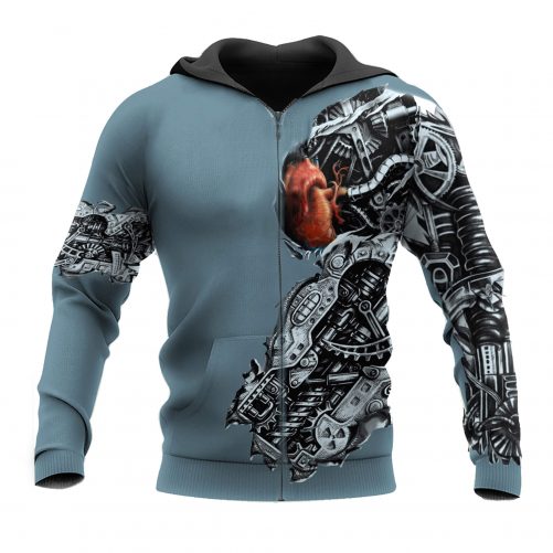 Mechanic 3D Zip Hoodie Mechanic Metal Tattoo front