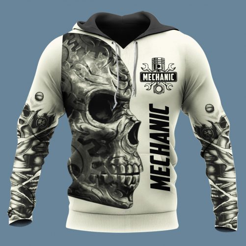 Mechanic Skull 3D Hoodie Im Here Because You Broke Something Kem FH