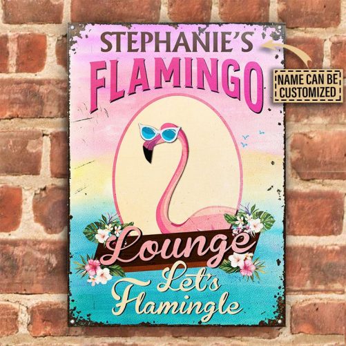 Personalized Flamingo Lounge Let s Flamingle Custom Classic Metal Signs PN009 NEL029  mockup 1 1024x1024@2x