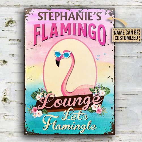 Personalized Flamingo Lounge Let s Flamingle Custom Classic Metal Signs PN009 NEL029  mockup 2 1024x1024@2x