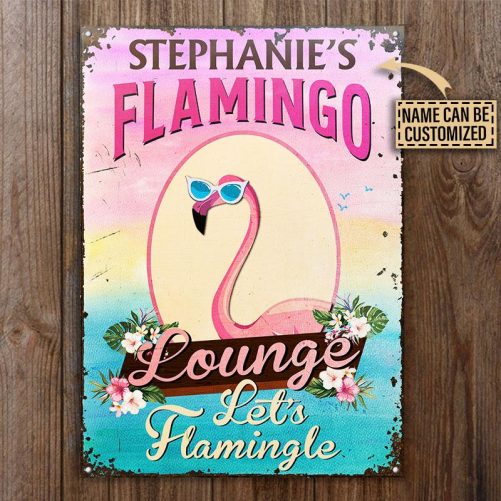 Personalized Flamingo Lounge Let s Flamingle Custom Classic Metal Signs PN009 NEL029  mockup 3 1024x1024@2x