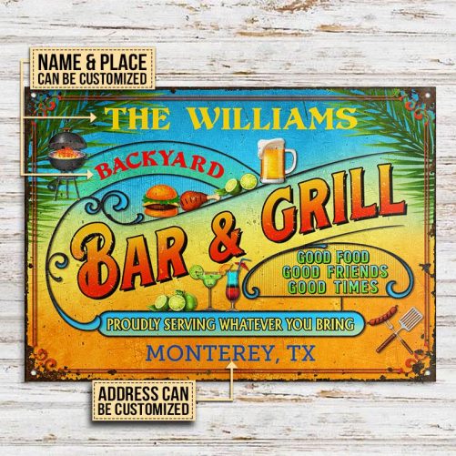 Personalized Grilling Summer Good Food Good Friends Customized Classic Metal Signs mk2 714 Nhung 1024x1024@2x
