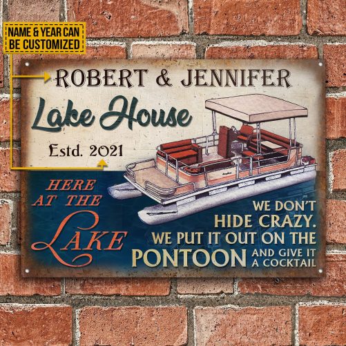 Personalized Pontoon Lake House Crazy Customized Classic Metal Signs Mockup 1 787 La 1024x1024@2x