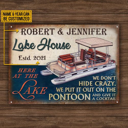 Personalized Pontoon Lake House Crazy Customized Classic Metal Signs Mockup 3 787 La 1024x1024@2x
