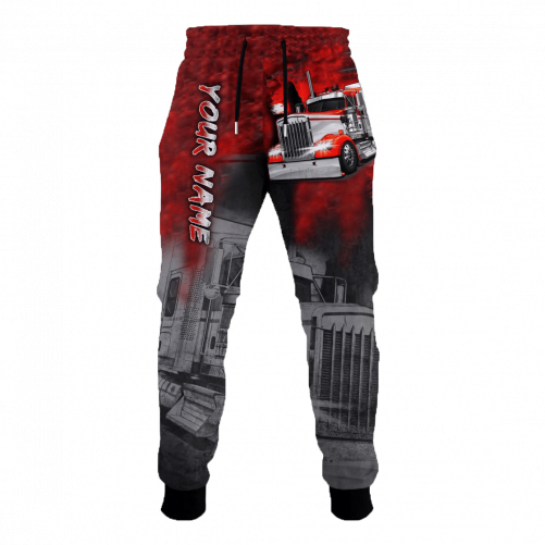 Personalized Red Trucker Hoodie Sweatpants
