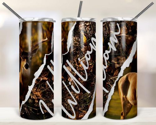 Personalized Skinny Tumbler Deer Hunting 1