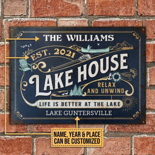 PersonalizedLakeHouseLifeBetterCustomizedClassicMetalSignsMk3 1024x1024@2x