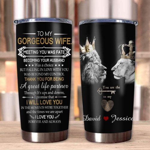 tumbler husband to wife lion meeting you was fate personalized name 20oz drinkware 992 1024x1024