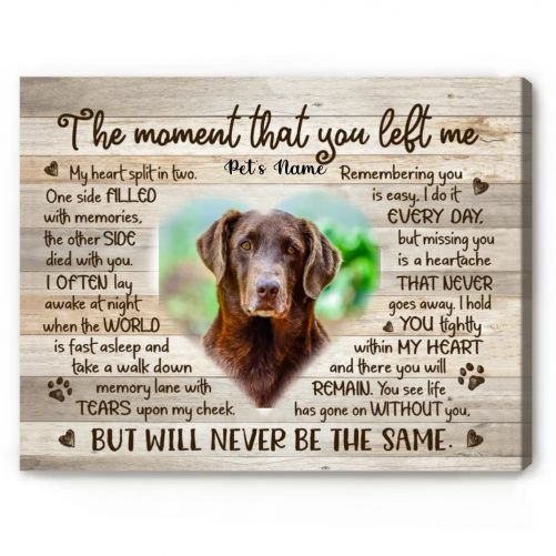 dog canvas the moment you left me