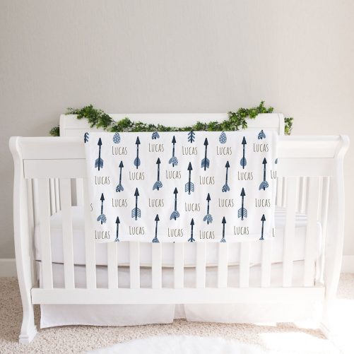 Arrows baby boy blanket Blue and brown 1