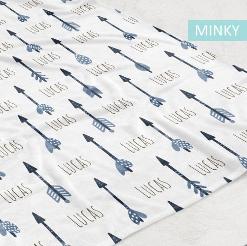 Arrows baby boy blanket Blue and brown 2