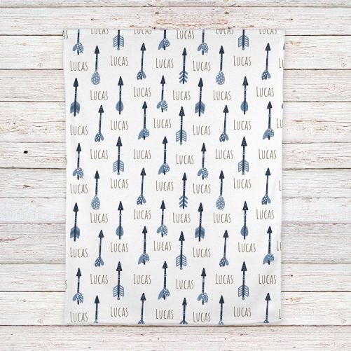 Arrows baby boy blanket Blue and brown 3