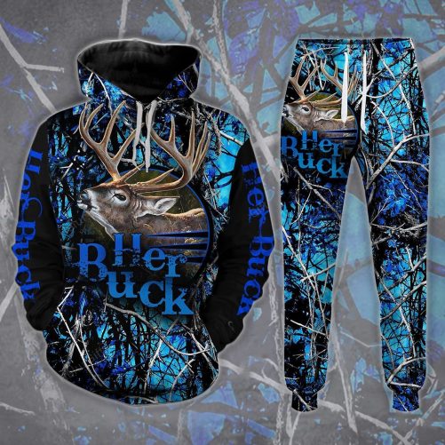 Buck n Doe Deer Hunting Hoodie Combo Blue 1