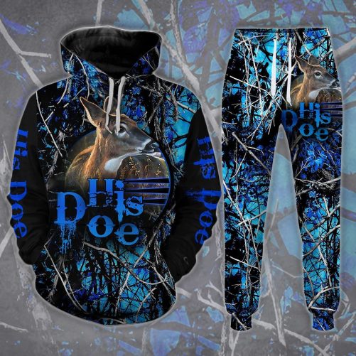 Buck n Doe Deer Hunting Hoodie Combo Blue 2