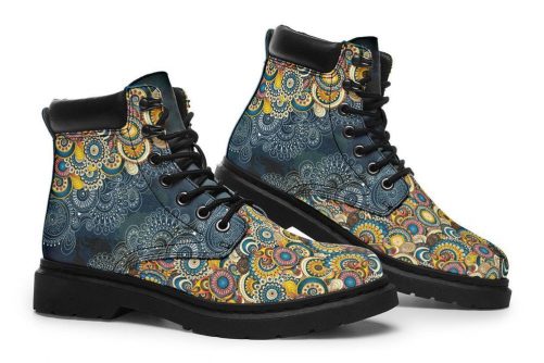 COLORFUL FLOWER MANDALA boots 1