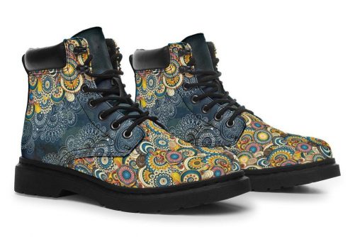 COLORFUL FLOWER MANDALA boots 2