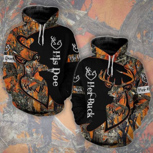 Couple BUCK N DOE Deer Hunting Combo Hoodie Jogger
