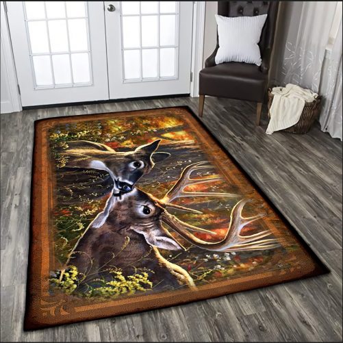 Couple Deer 3D Rug 2