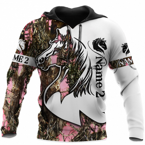 Couple Horse 3D All Over Printed pink