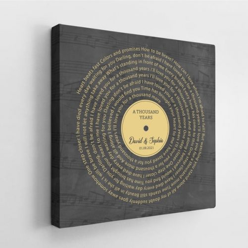 Custom Song Lyrics Customizable Song Name Text Canvas