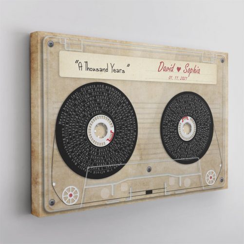 Customizable Music Song Lyrics Cassette Tape Canvas