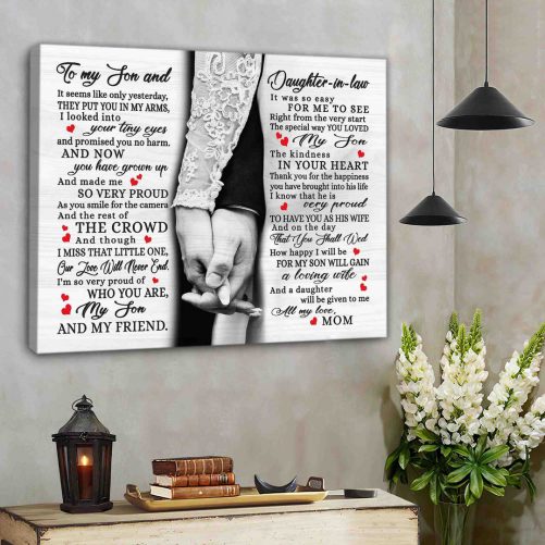 Daughter In Law Gifts From Mother In Law Canvas Wall Art Wedding Shower Gifts For Son 2