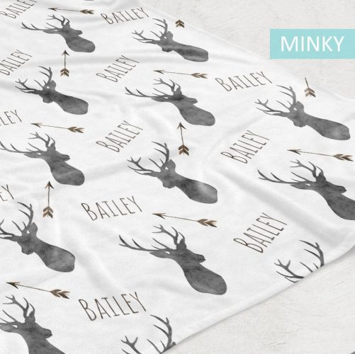 Deer baby blanket Woodland blanket Personalized baby boy blanket Fleece 2