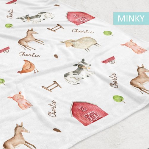 Farm Animals Personalized Baby Blanket 2