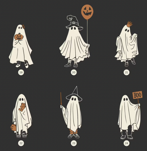 Halloween Ghost Family With Pets Custom Family Portrait Halloween Decor Sign 4