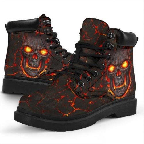 Lava Orange Skull All Season Boots