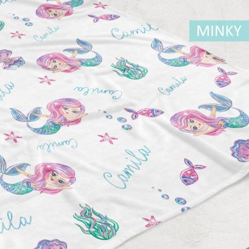 Mermaid personalized fleece baby blanket 3
