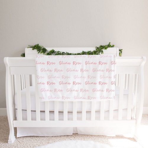 Personalized Baby Girl Name Blanket Coral 1