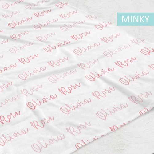 Personalized Baby Girl Name Blanket Coral 2