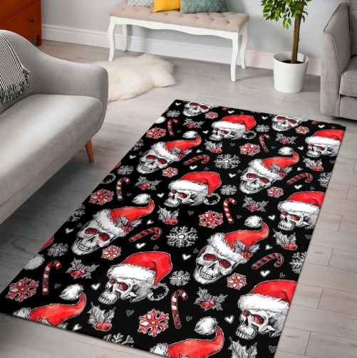 skull xmas rug