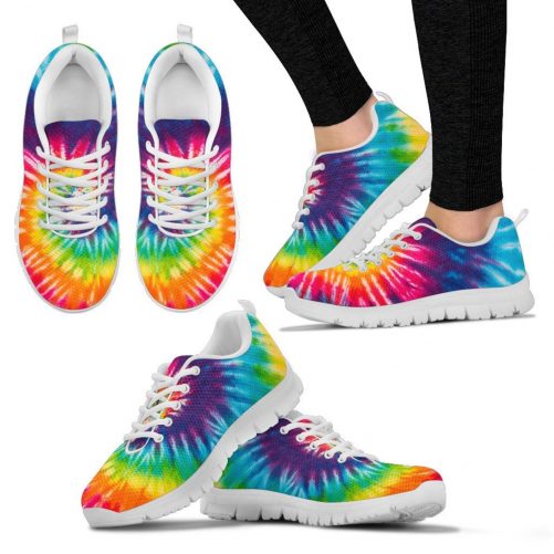 Colorful Tie Dye Hippie Abstract Art Sneakers 2