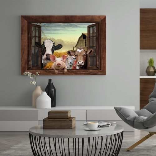 Farmhouse Cattles Poster Farmhouse Animal Canvas Cow Wall Art Country Print Farmhouse Decor Rustic Farming Wall Art Country Lover 2
