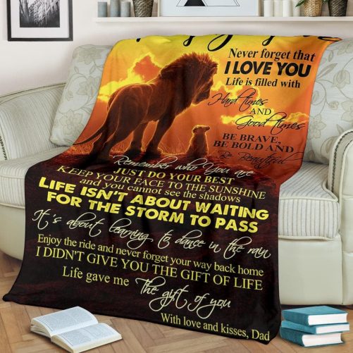 For My Daughter Lion Microfleece Blanket 2