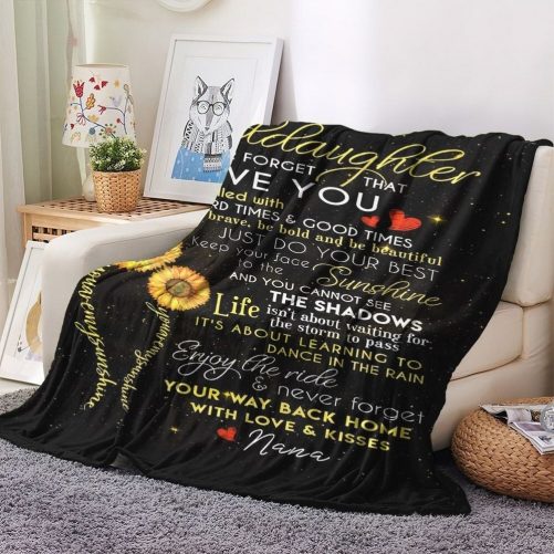 Granddaughter Warm And Cozy Fleece Blanket Granddaughter Nana You Are My Sunshine 