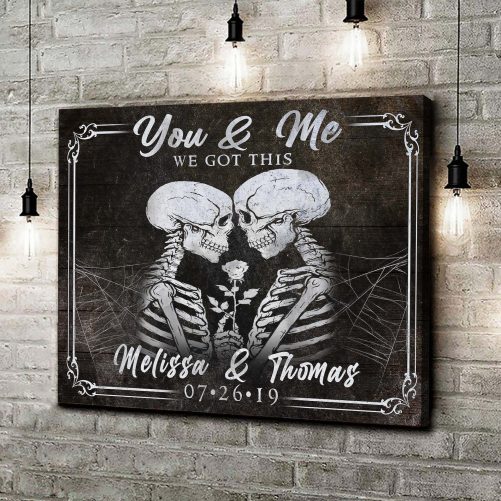 Halloween Wall Decor Gothic Couple Personalized Gothic Wall Decor Vintage Halloween Skeleton Decor