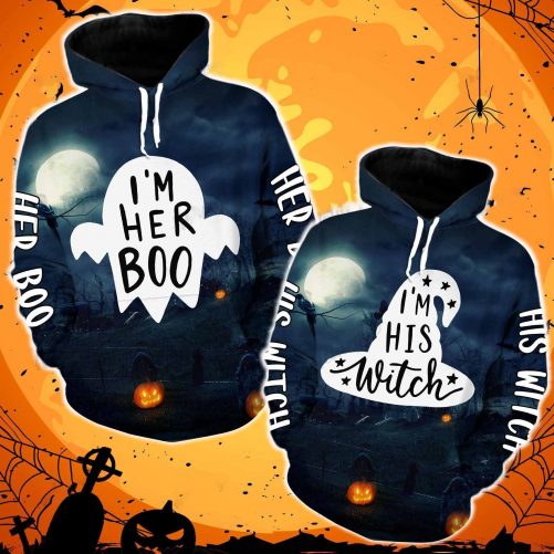 His Witch Her Boo Couple Hoodie Set 1