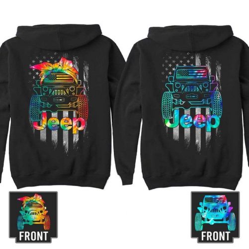 Jeep couple Tie dye Hoodie 3D gift for valentine 1