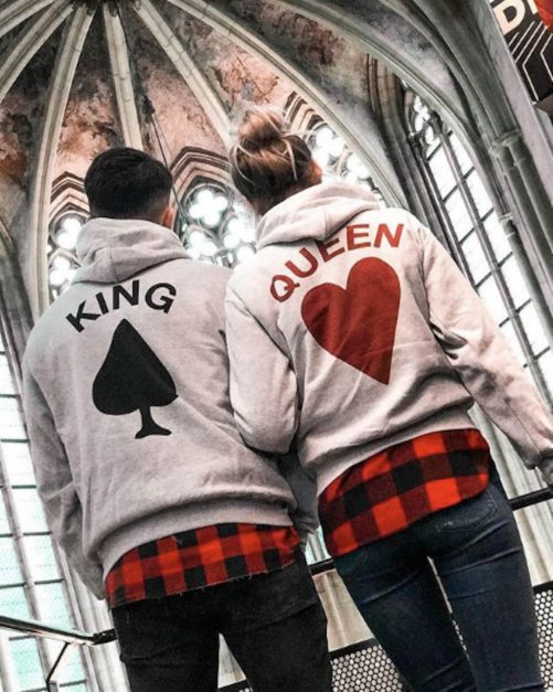 King Queen King and Queen Hoodies Couple Hoodies Couple Sweatshirts King Queen Sweatshirts Matching Hoodies Valentines day Gift 2